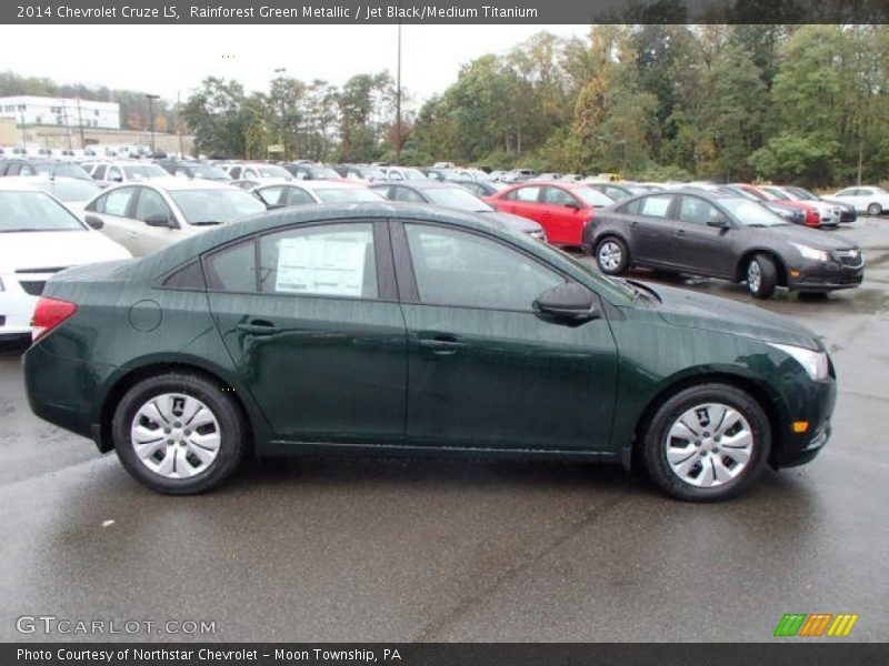 Rainforest Green Metallic / Jet Black/Medium Titanium 2014 Chevrolet Cruze LS
