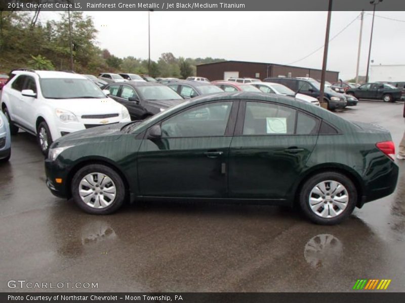 Rainforest Green Metallic / Jet Black/Medium Titanium 2014 Chevrolet Cruze LS