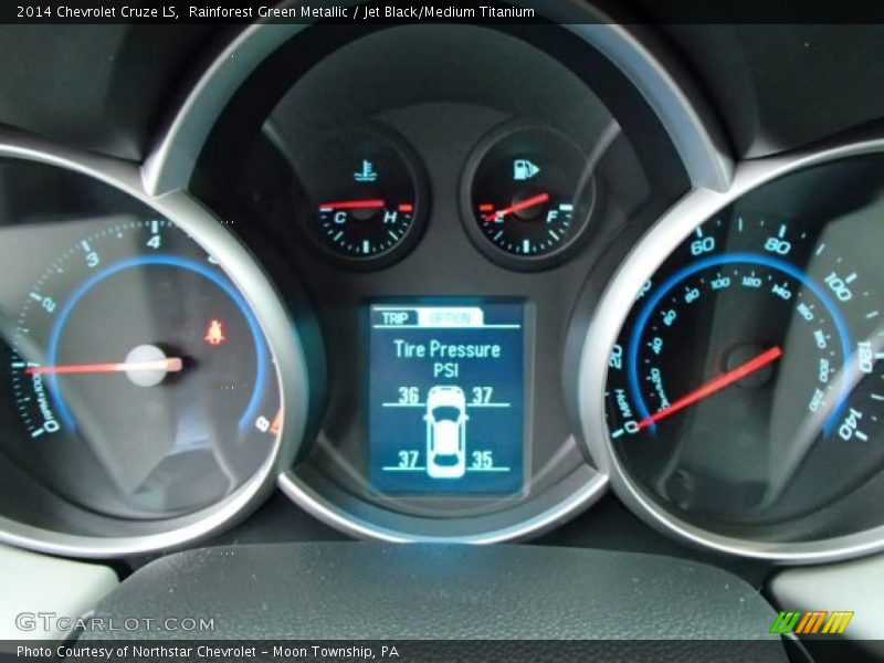 Rainforest Green Metallic / Jet Black/Medium Titanium 2014 Chevrolet Cruze LS