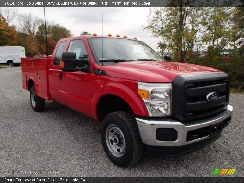 Vermillion Red / Steel 2014 Ford F350 Super Duty XL SuperCab 4x4 Utility Truck