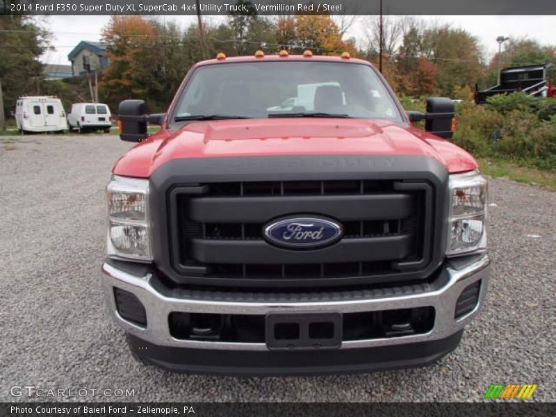 Vermillion Red / Steel 2014 Ford F350 Super Duty XL SuperCab 4x4 Utility Truck