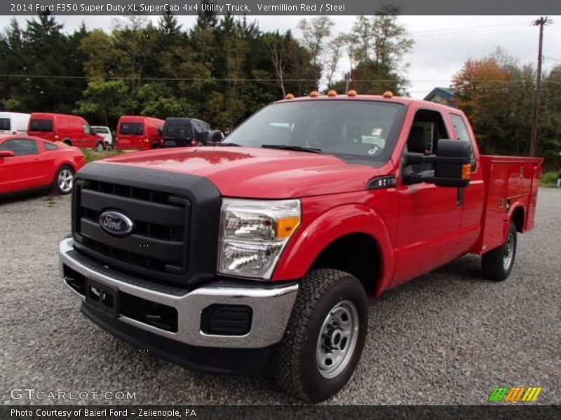 Vermillion Red / Steel 2014 Ford F350 Super Duty XL SuperCab 4x4 Utility Truck