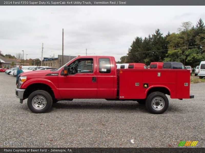 Vermillion Red / Steel 2014 Ford F350 Super Duty XL SuperCab 4x4 Utility Truck
