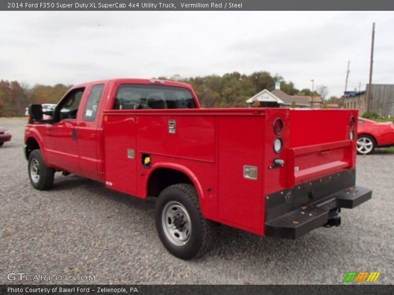 Vermillion Red / Steel 2014 Ford F350 Super Duty XL SuperCab 4x4 Utility Truck