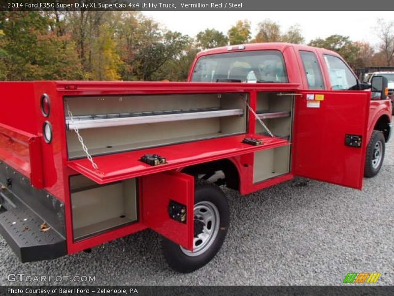 Vermillion Red / Steel 2014 Ford F350 Super Duty XL SuperCab 4x4 Utility Truck