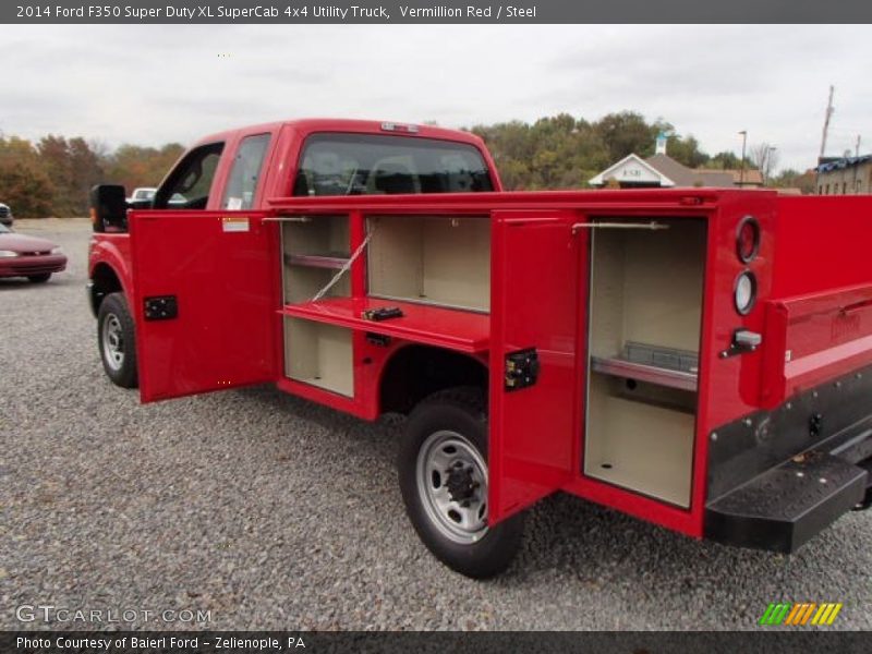Vermillion Red / Steel 2014 Ford F350 Super Duty XL SuperCab 4x4 Utility Truck