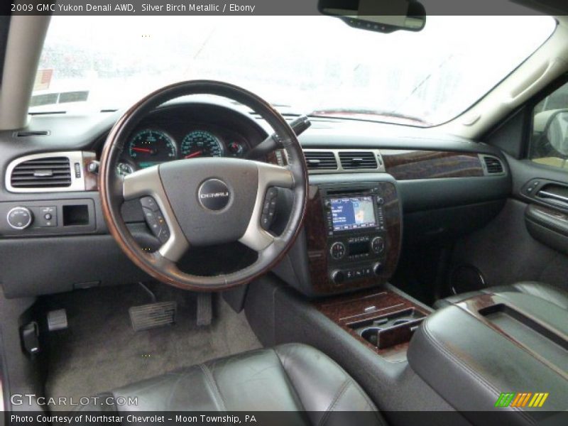 Silver Birch Metallic / Ebony 2009 GMC Yukon Denali AWD