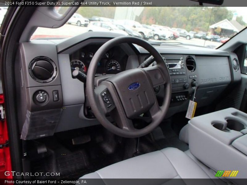 Vermillion Red / Steel 2014 Ford F350 Super Duty XL SuperCab 4x4 Utility Truck