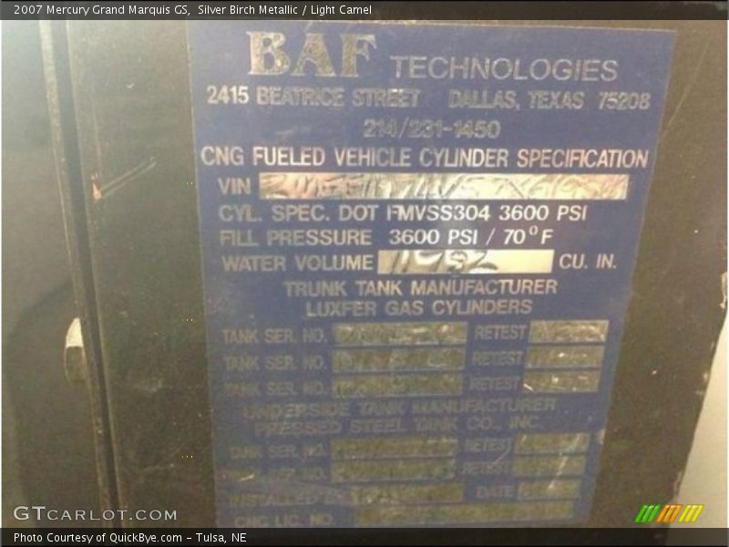 Silver Birch Metallic / Light Camel 2007 Mercury Grand Marquis GS