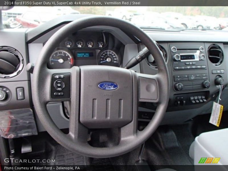 Vermillion Red / Steel 2014 Ford F350 Super Duty XL SuperCab 4x4 Utility Truck