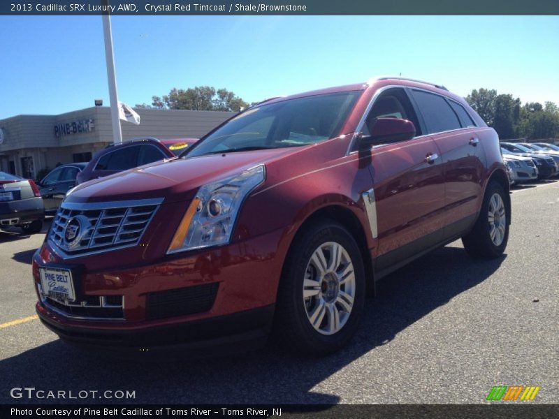 Crystal Red Tintcoat / Shale/Brownstone 2013 Cadillac SRX Luxury AWD