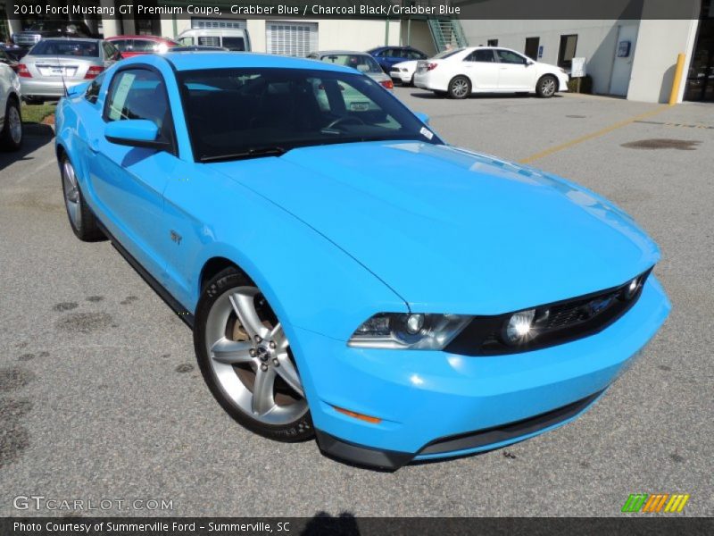 Grabber Blue / Charcoal Black/Grabber Blue 2010 Ford Mustang GT Premium Coupe