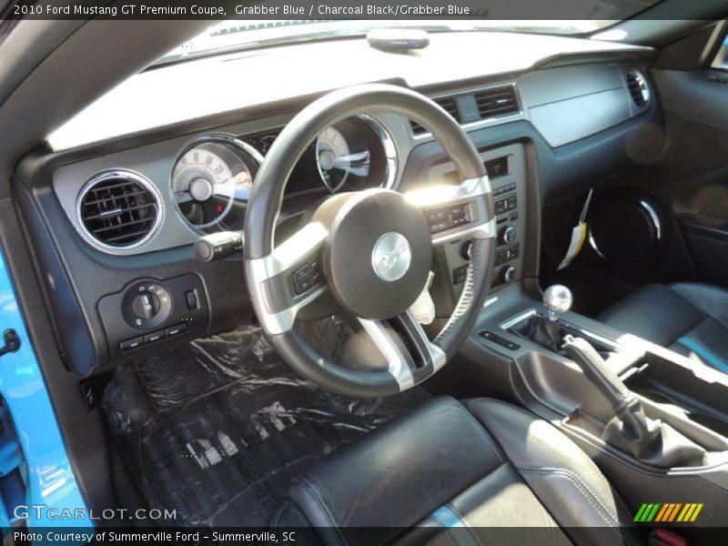 Grabber Blue / Charcoal Black/Grabber Blue 2010 Ford Mustang GT Premium Coupe