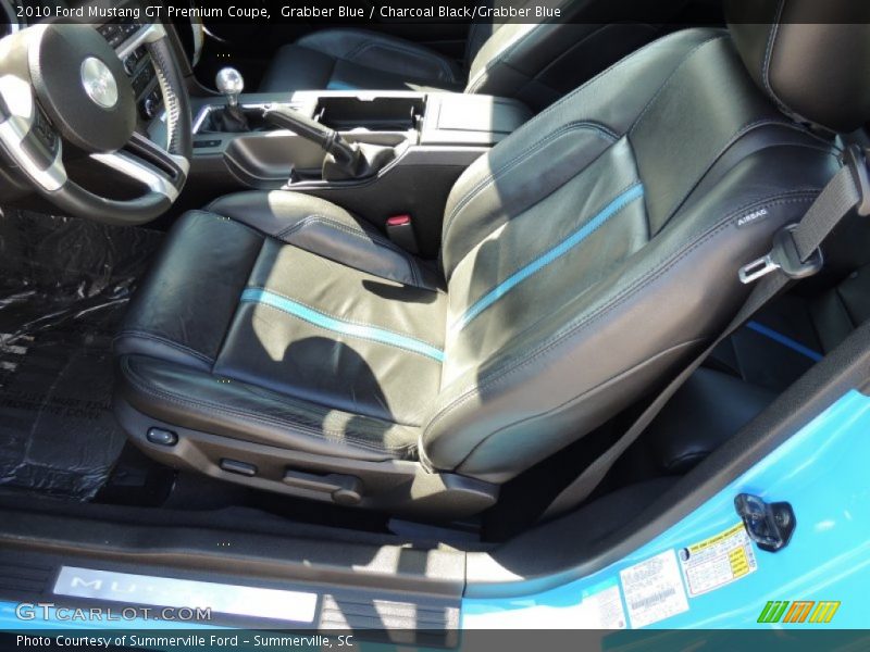 Grabber Blue / Charcoal Black/Grabber Blue 2010 Ford Mustang GT Premium Coupe