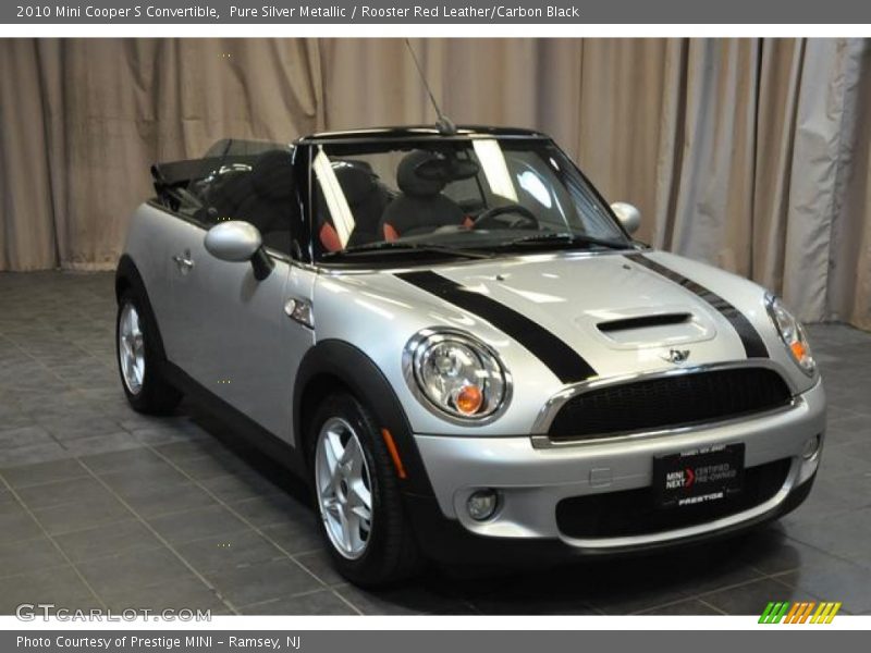 Pure Silver Metallic / Rooster Red Leather/Carbon Black 2010 Mini Cooper S Convertible