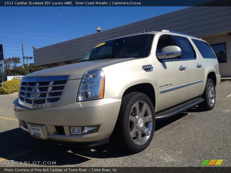 Silver Coast Metallic / Cashmere/Cocoa 2013 Cadillac Escalade ESV Luxury AWD
