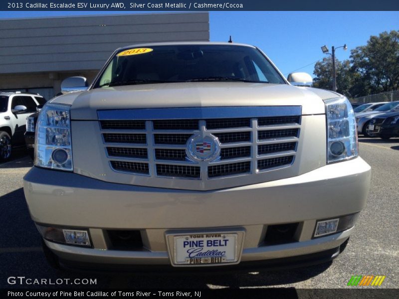 Silver Coast Metallic / Cashmere/Cocoa 2013 Cadillac Escalade ESV Luxury AWD