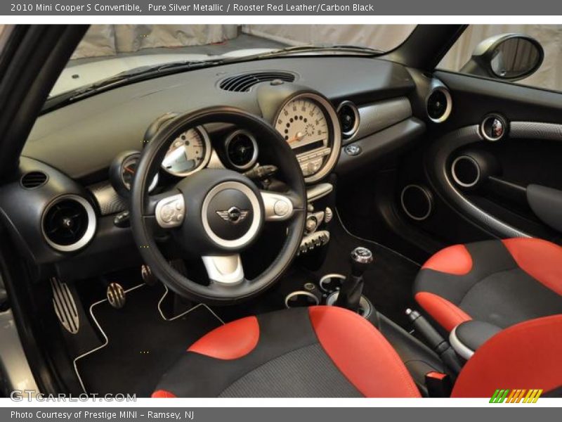 Pure Silver Metallic / Rooster Red Leather/Carbon Black 2010 Mini Cooper S Convertible