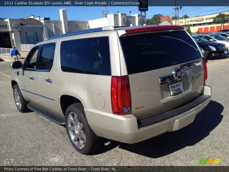 Silver Coast Metallic / Cashmere/Cocoa 2013 Cadillac Escalade ESV Luxury AWD