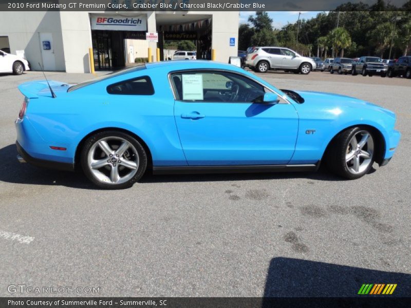 Grabber Blue / Charcoal Black/Grabber Blue 2010 Ford Mustang GT Premium Coupe