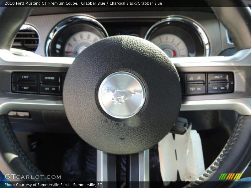 Grabber Blue / Charcoal Black/Grabber Blue 2010 Ford Mustang GT Premium Coupe