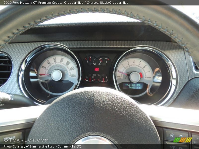 Grabber Blue / Charcoal Black/Grabber Blue 2010 Ford Mustang GT Premium Coupe