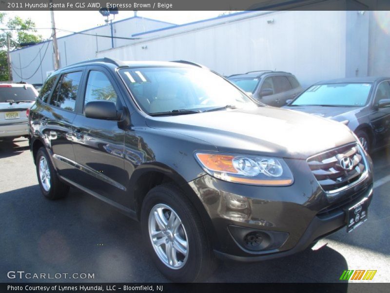 Espresso Brown / Beige 2011 Hyundai Santa Fe GLS AWD