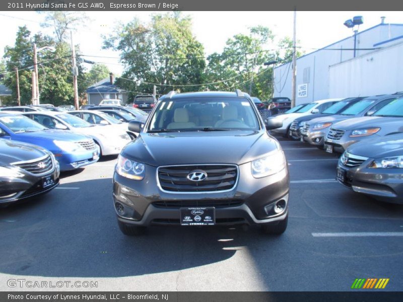Espresso Brown / Beige 2011 Hyundai Santa Fe GLS AWD