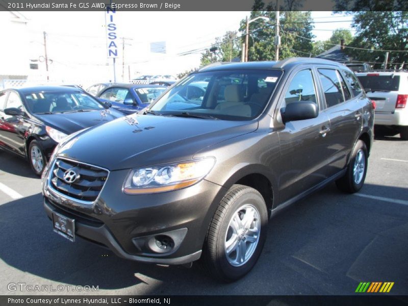 Espresso Brown / Beige 2011 Hyundai Santa Fe GLS AWD