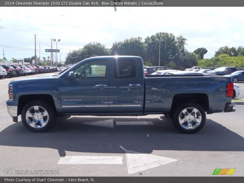 Blue Granite Metallic / Cocoa/Dune 2014 Chevrolet Silverado 1500 LTZ Double Cab 4x4