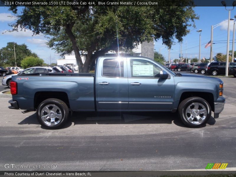 Blue Granite Metallic / Cocoa/Dune 2014 Chevrolet Silverado 1500 LTZ Double Cab 4x4