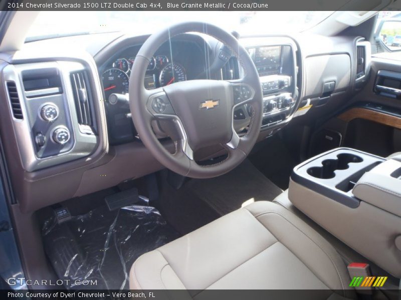 Blue Granite Metallic / Cocoa/Dune 2014 Chevrolet Silverado 1500 LTZ Double Cab 4x4