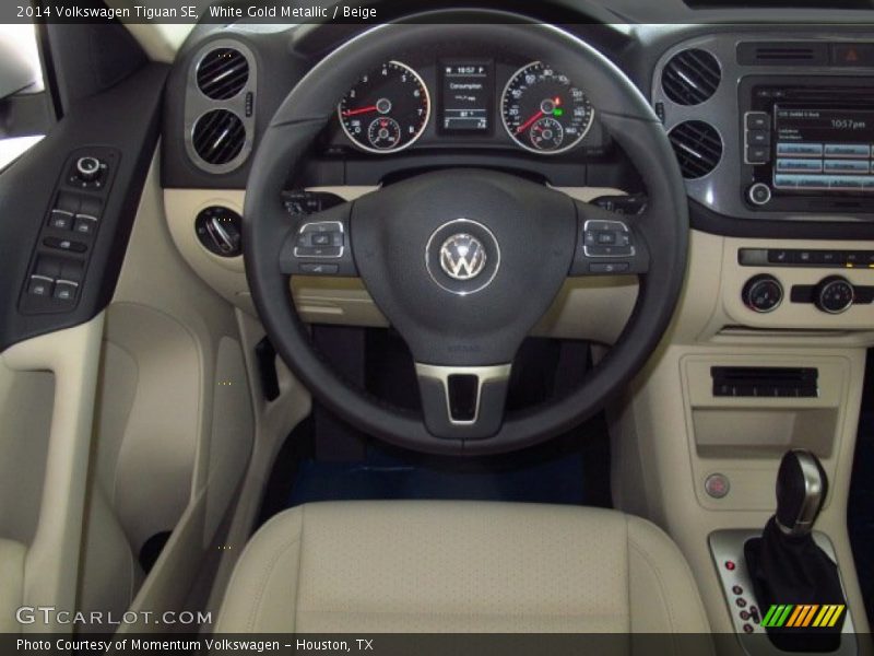 White Gold Metallic / Beige 2014 Volkswagen Tiguan SE