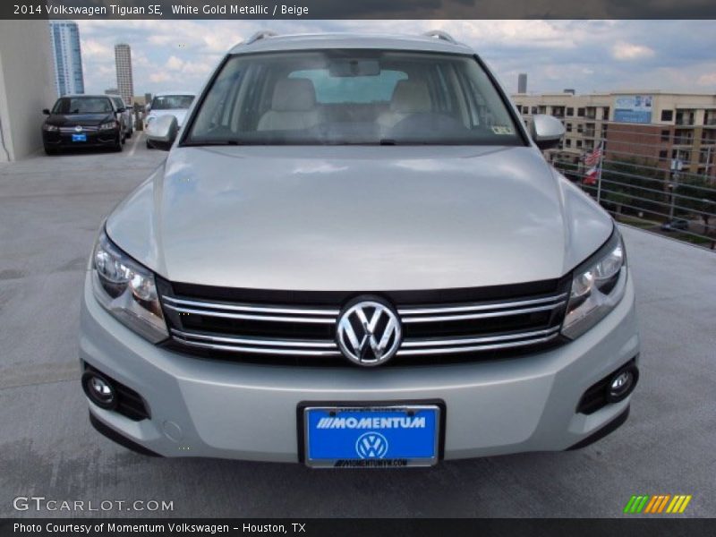 White Gold Metallic / Beige 2014 Volkswagen Tiguan SE