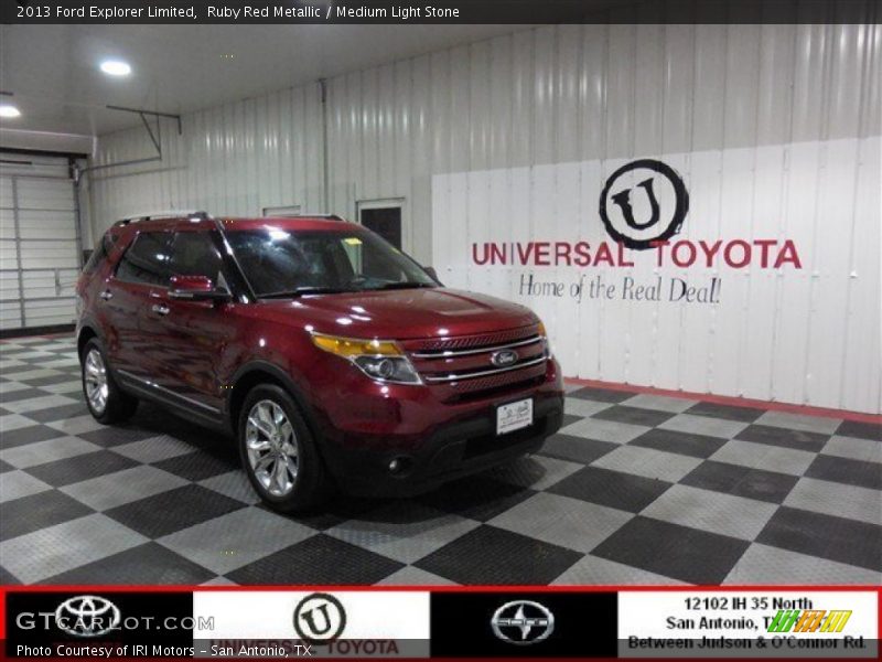 Ruby Red Metallic / Medium Light Stone 2013 Ford Explorer Limited