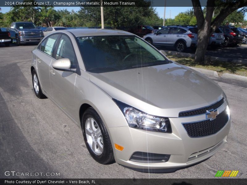Champagne Silver Metallic / Medium Titanium 2014 Chevrolet Cruze LT