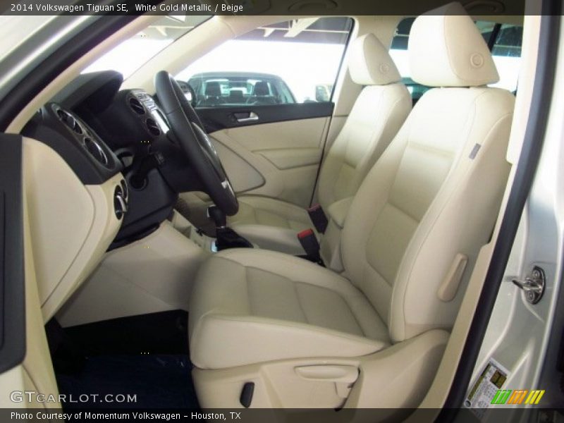 White Gold Metallic / Beige 2014 Volkswagen Tiguan SE