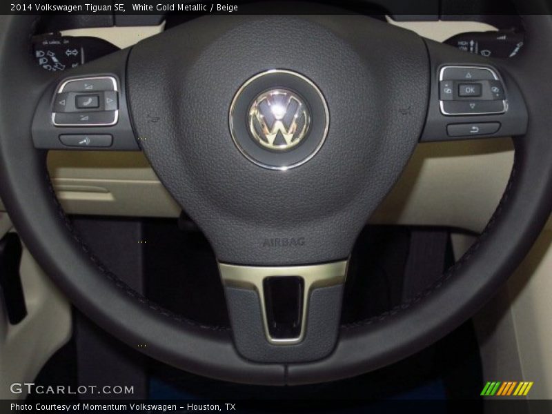 White Gold Metallic / Beige 2014 Volkswagen Tiguan SE