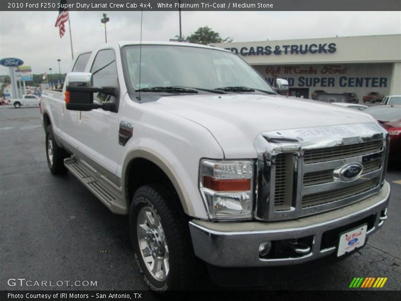 White Platinum Tri-Coat / Medium Stone 2010 Ford F250 Super Duty Lariat Crew Cab 4x4