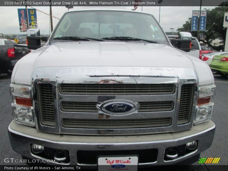 White Platinum Tri-Coat / Medium Stone 2010 Ford F250 Super Duty Lariat Crew Cab 4x4