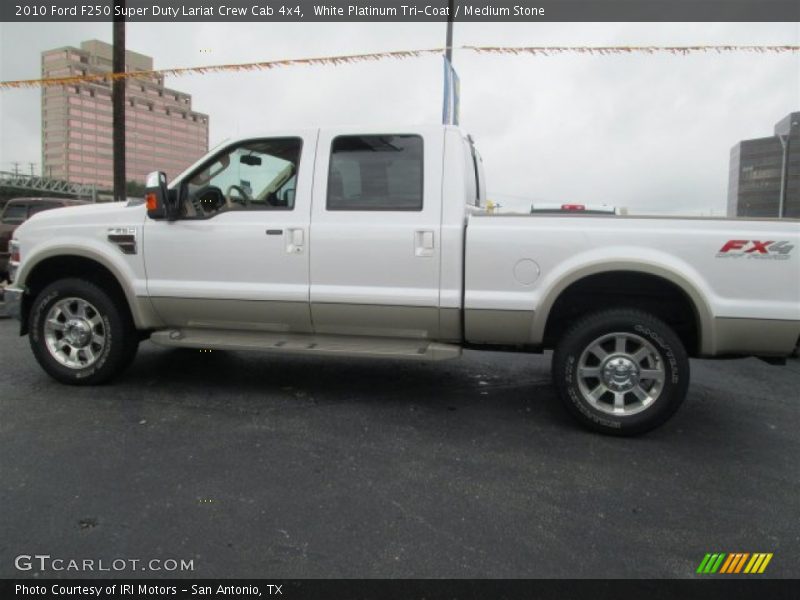 White Platinum Tri-Coat / Medium Stone 2010 Ford F250 Super Duty Lariat Crew Cab 4x4