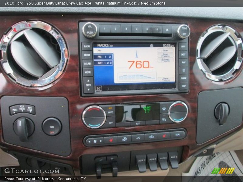 White Platinum Tri-Coat / Medium Stone 2010 Ford F250 Super Duty Lariat Crew Cab 4x4