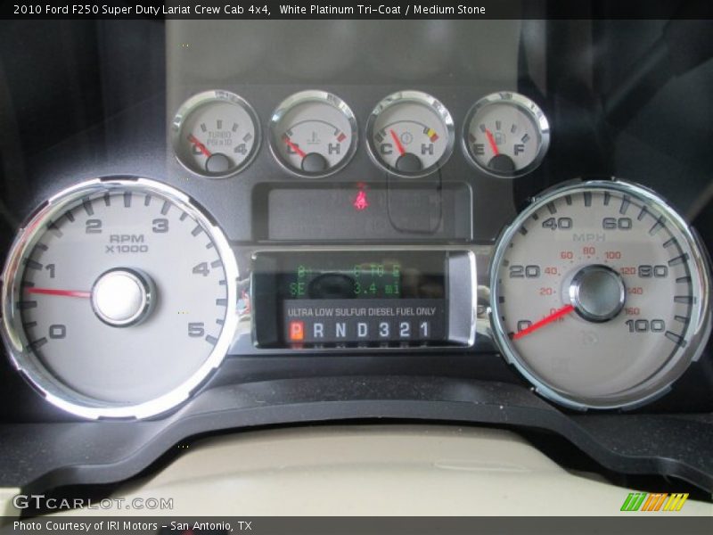 White Platinum Tri-Coat / Medium Stone 2010 Ford F250 Super Duty Lariat Crew Cab 4x4