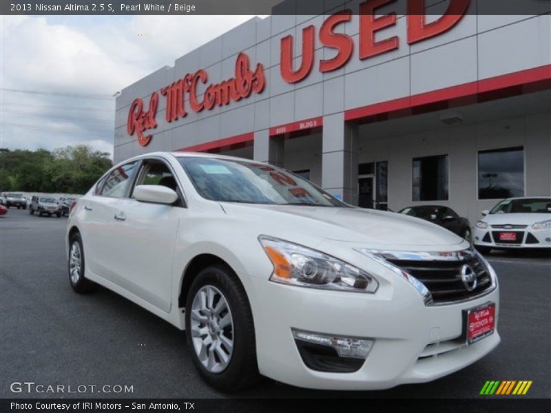 Pearl White / Beige 2013 Nissan Altima 2.5 S