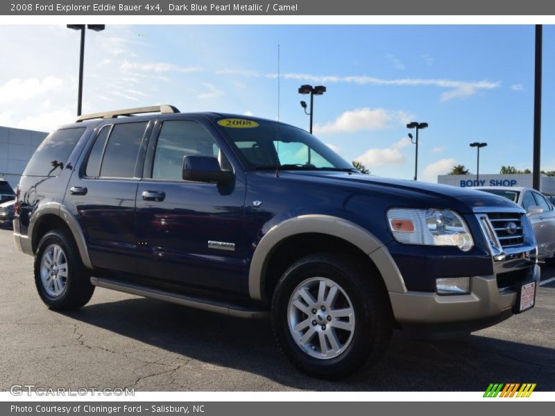 Dark Blue Pearl Metallic / Camel 2008 Ford Explorer Eddie Bauer 4x4