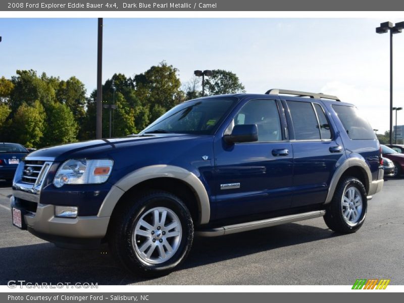 Dark Blue Pearl Metallic / Camel 2008 Ford Explorer Eddie Bauer 4x4