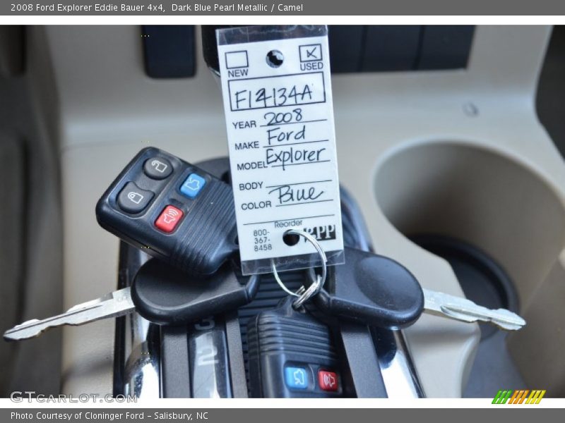 Dark Blue Pearl Metallic / Camel 2008 Ford Explorer Eddie Bauer 4x4