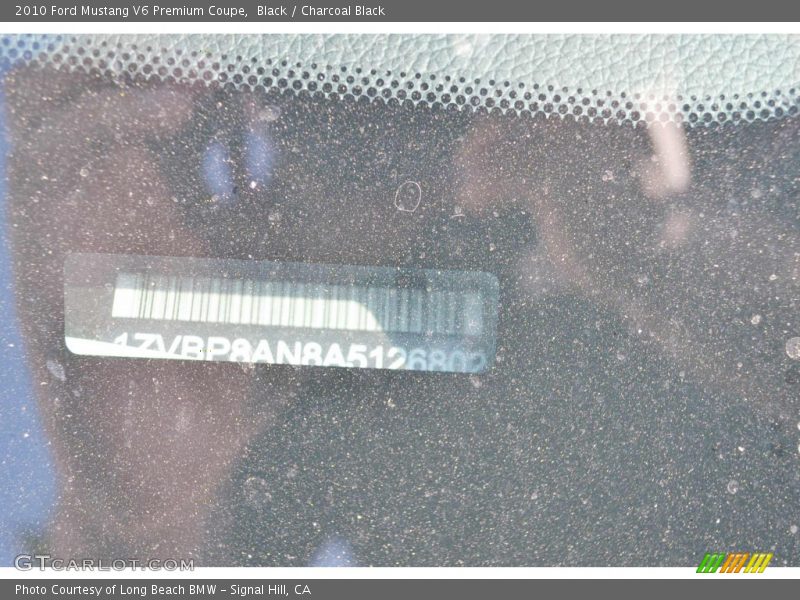 Black / Charcoal Black 2010 Ford Mustang V6 Premium Coupe