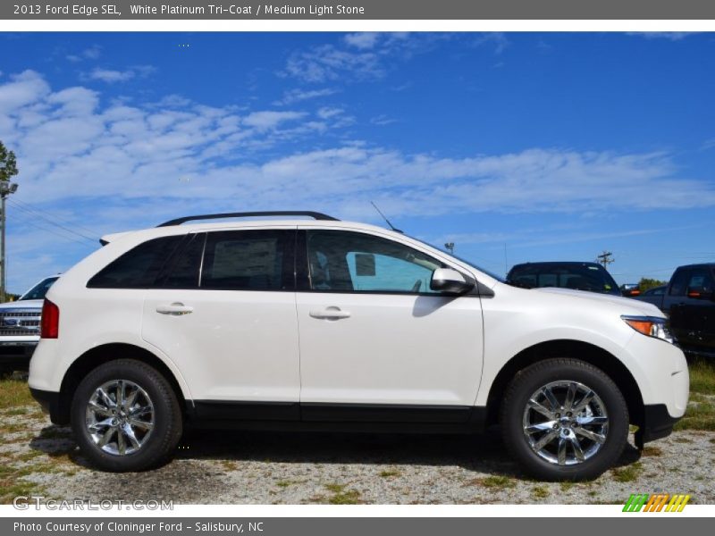 White Platinum Tri-Coat / Medium Light Stone 2013 Ford Edge SEL