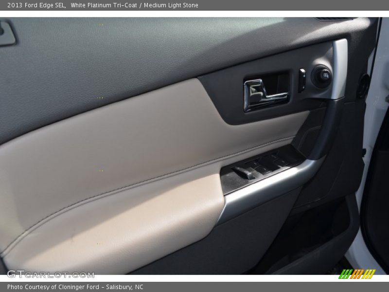 White Platinum Tri-Coat / Medium Light Stone 2013 Ford Edge SEL